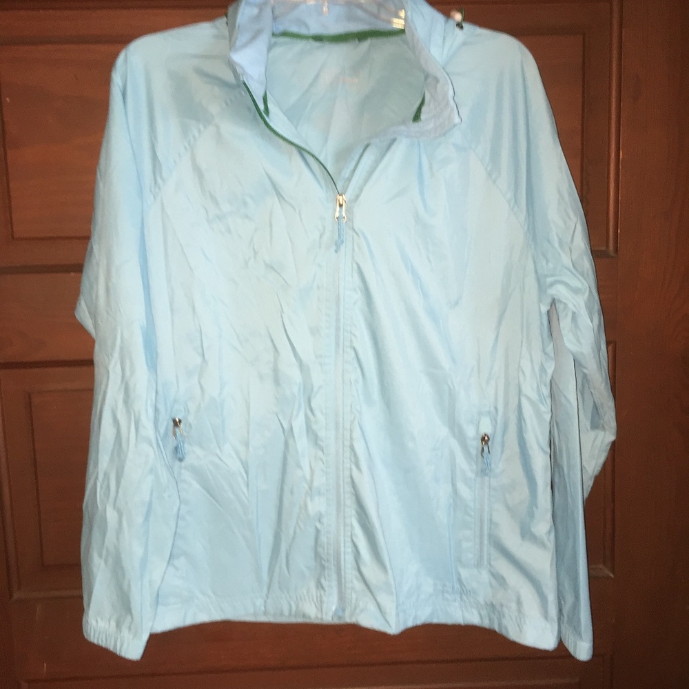 Light blue rain jacket